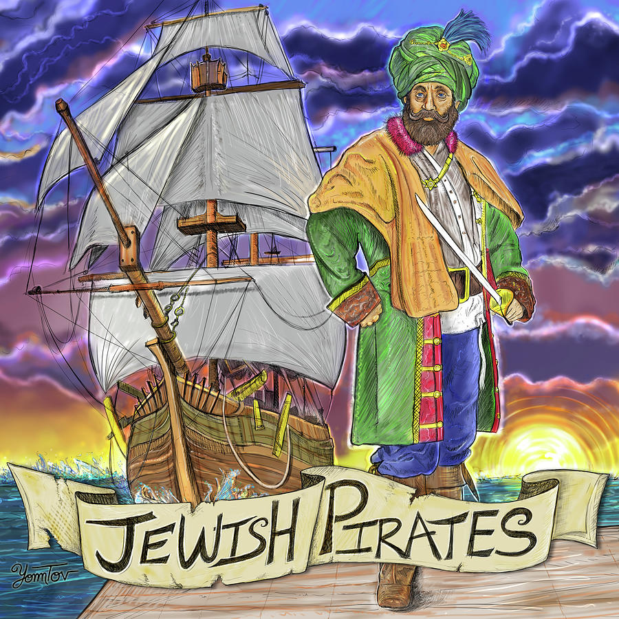 Jewish Pirates The Pirate Rabbi Painting by Yom Tov Blumenthal