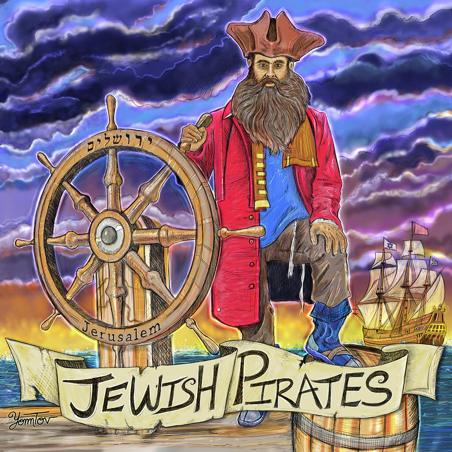 Jewish Pirates Captain Davis Painting by Yom Tov Blumenthal