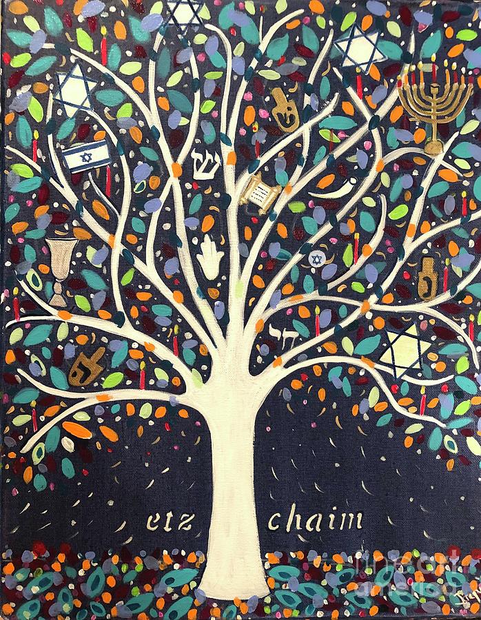 Jewish Tree of Life Painting by Jacqui Hawk
