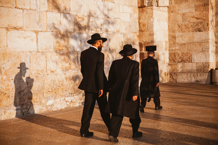 Jews Walking to Jaffa Gate in Jerusalem Photograph by Chalffy