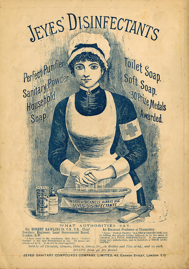 Jeyes Disinfectants advertisement c1890 Photograph by Whitemay