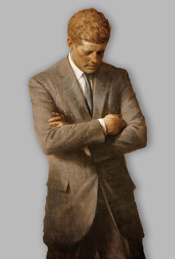 JFK John F Kennedy Official Presidential Portrait T-Shirt Painting by Tony Rubino
