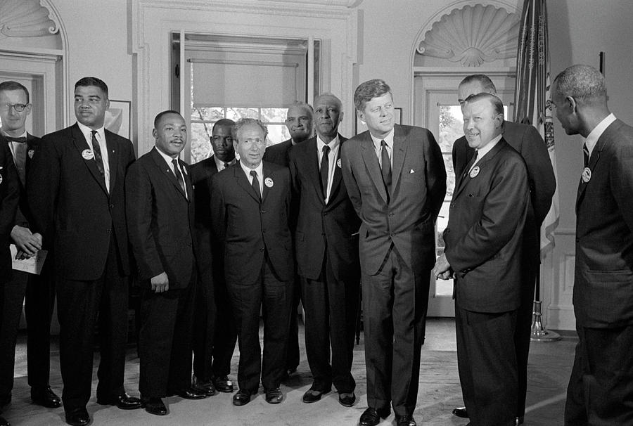 JFK Meeting With Civil Rights Leaders - Oval Office - 1963 Photograph by War Is Hell Store