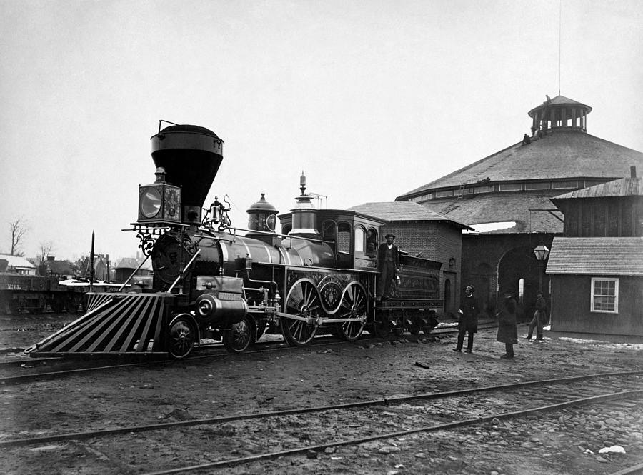 J.H. Devereux Locomotive Outside The Roundhouse At Alexandria Station Photograph by War Is Hell Store