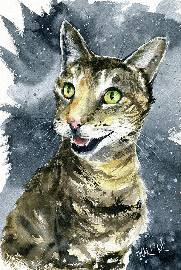 Jill Cat Painting Painting by Dora Hathazi Mendes