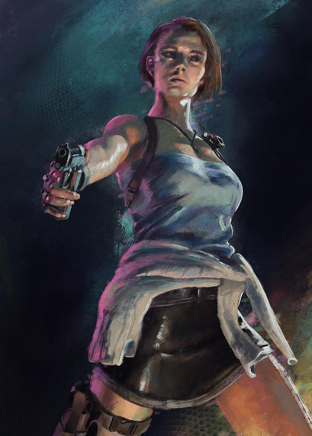 Design Digital Art - Jill Valentine Resident Evil 2 by Michael Cain