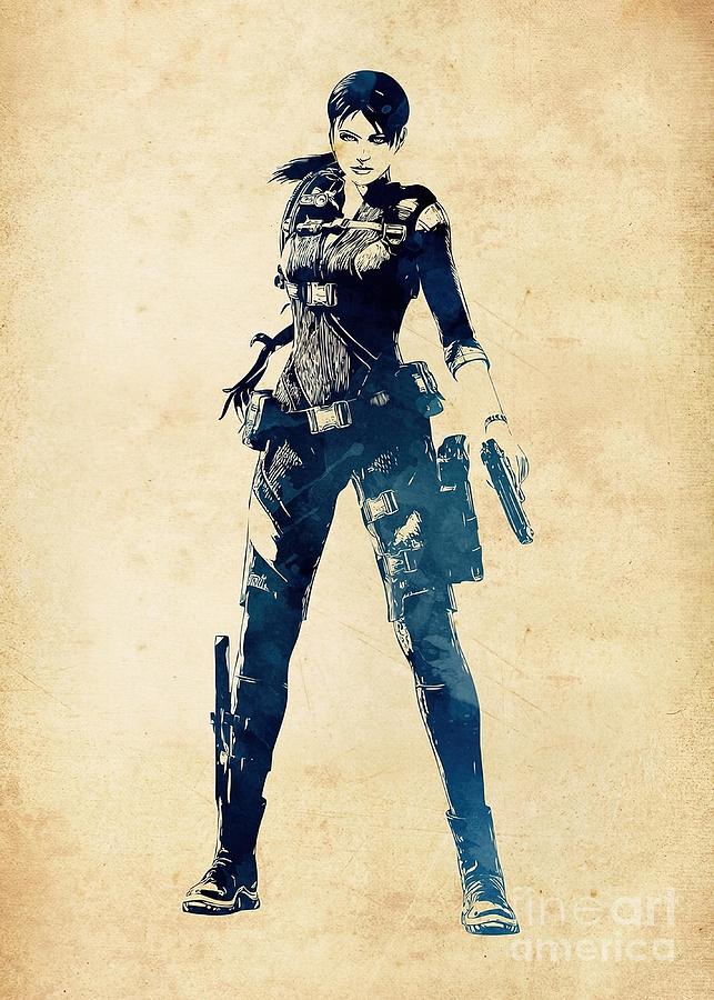 Jill Valentine REVELATIONS costume Painting by Julie Kelly - Fine Art ...