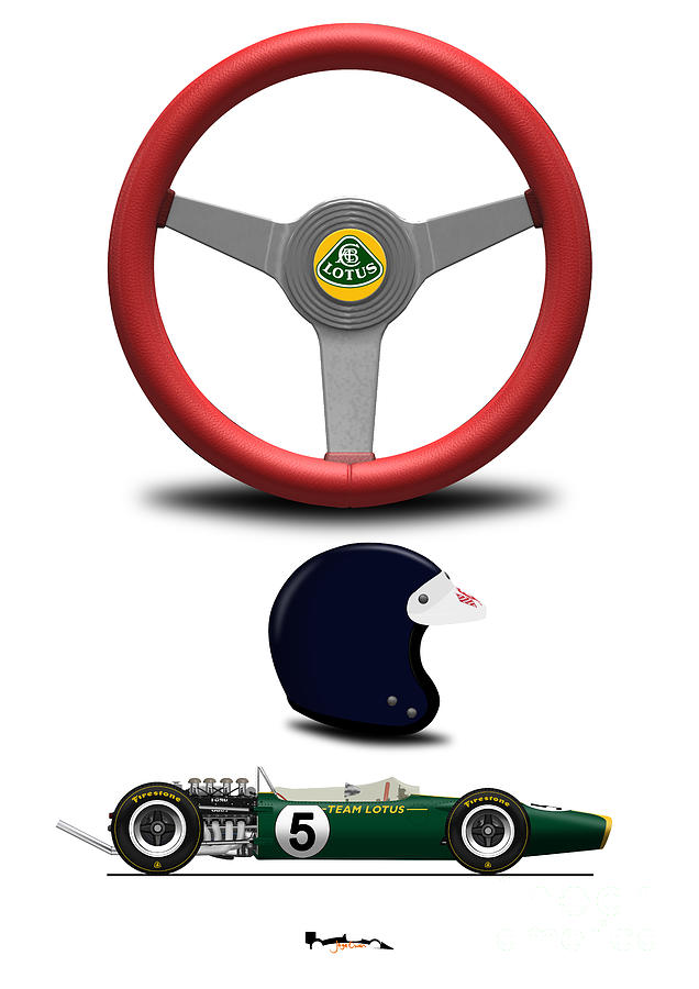 Jim Clark - Lotus 49 with Steering wheel Digital Art by Jeremy Owen ...