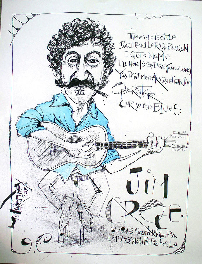 Jim Croce Drawing by Phil Mckenney