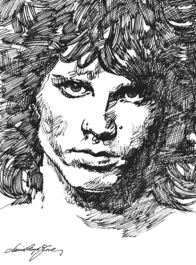 Jim Morrison Drawing - JIM by David Lloyd Glover