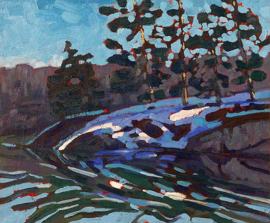 Jim Day Spring Flood Shadows Painting by Phil Chadwick