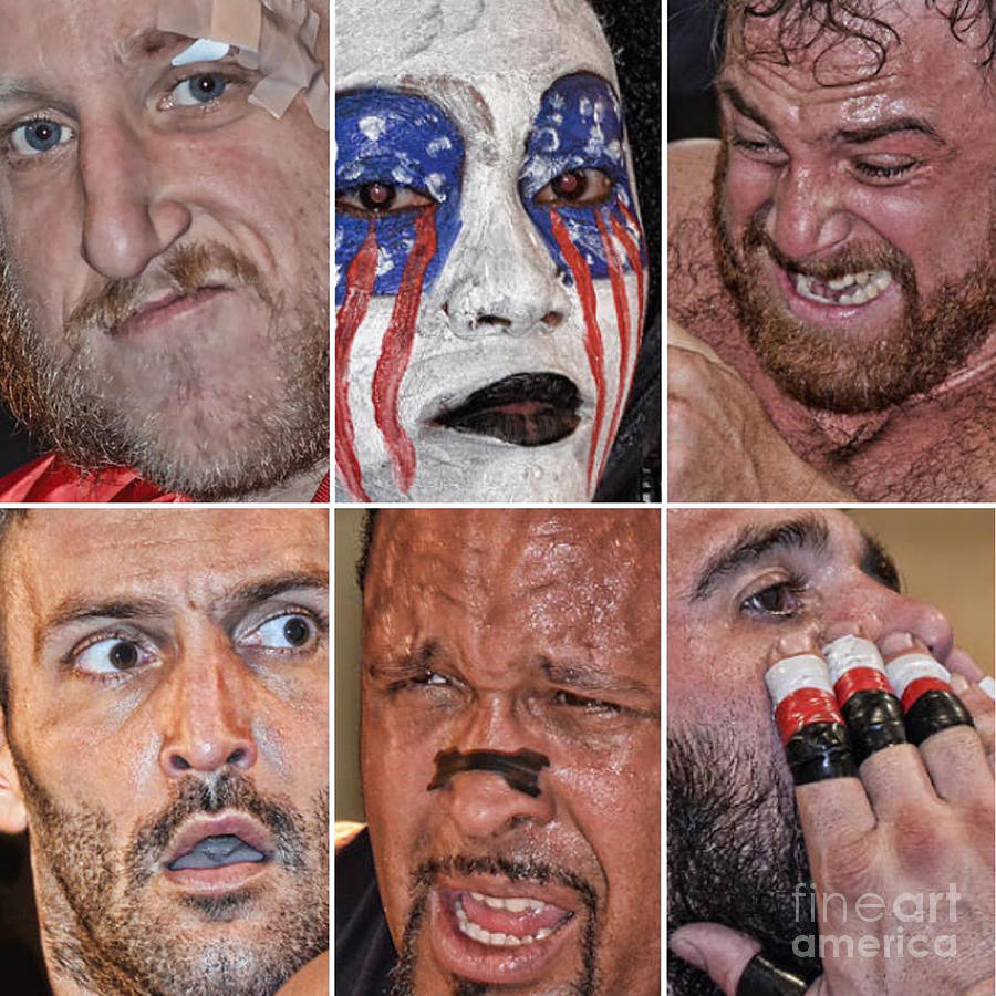 Jim Fitzpatrick Artwork and Photography Pro Wrestling Collage II Photograph by Jim Fitzpatrick