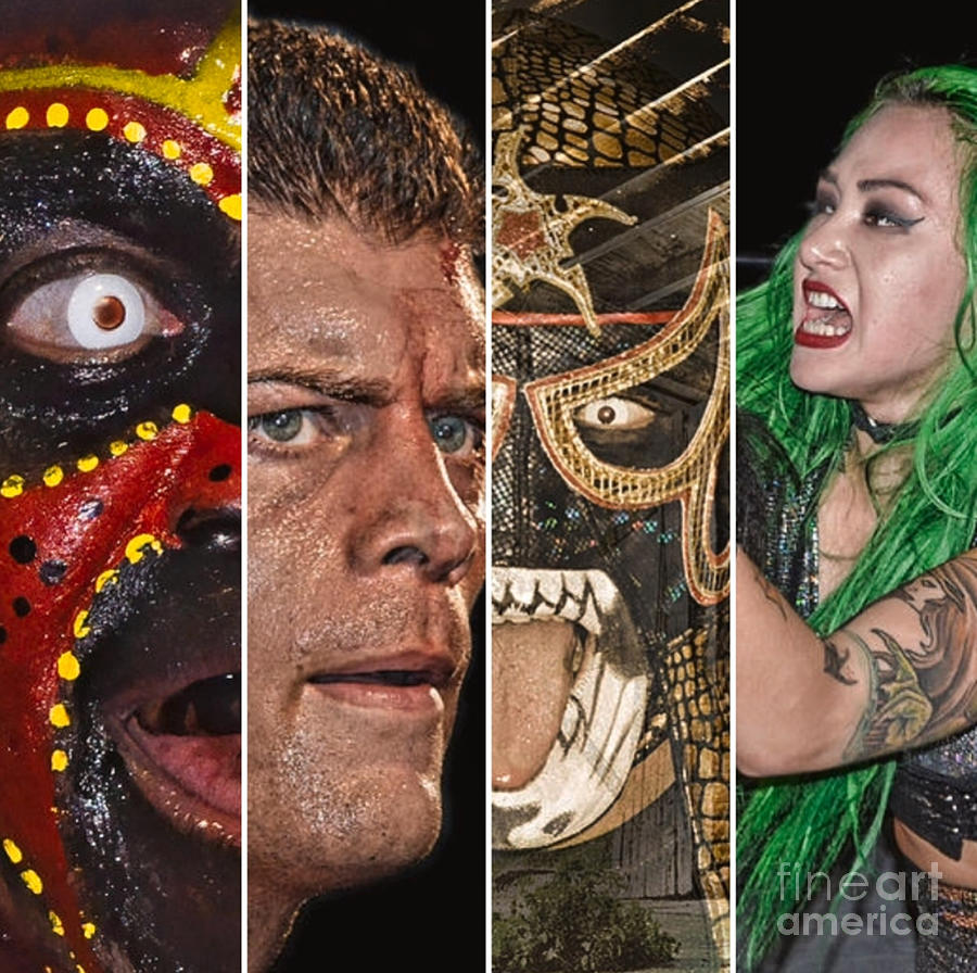Jim Fitzpatrick Artwork and Photography Pro Wrestling Collage Photograph by Jim Fitzpatrick