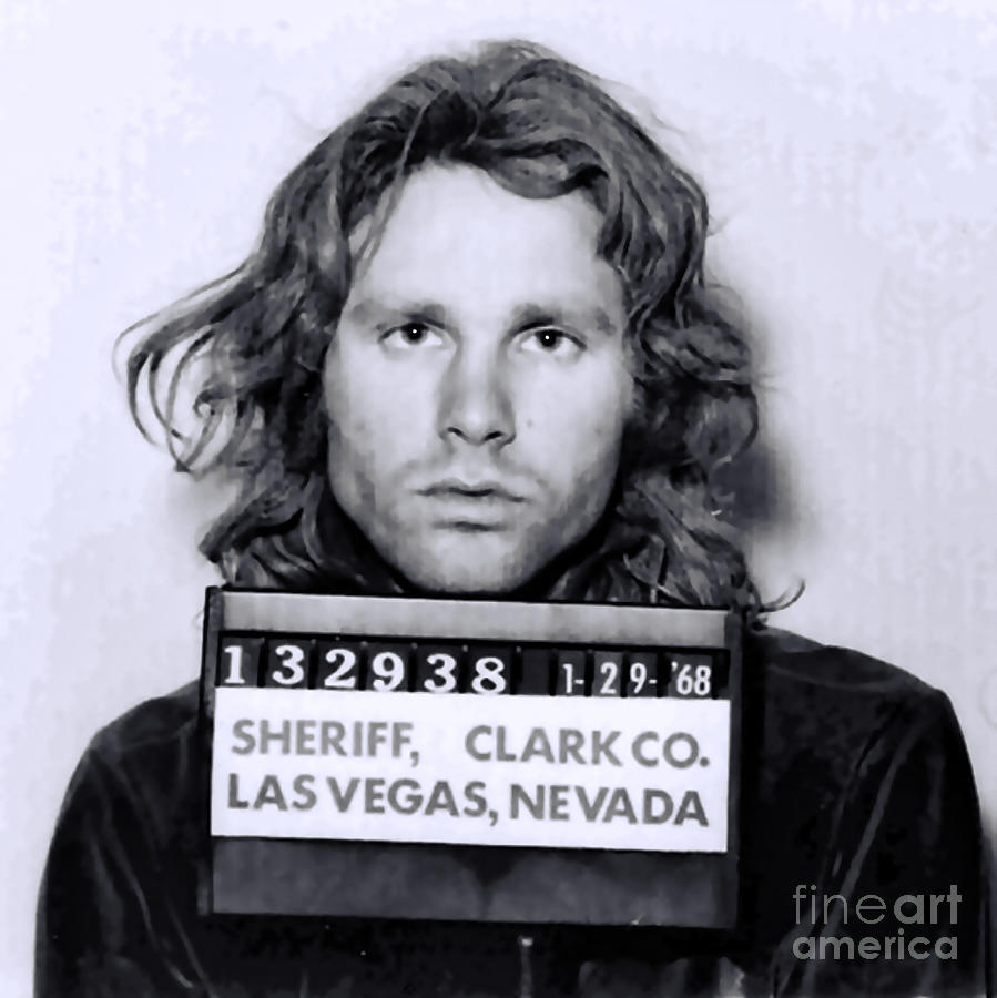 Jim Morrison 27 club iconic mugshot number 2 Digital Art by Mugshot ...