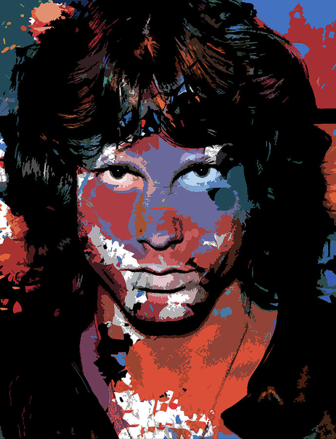 Music Digital Art - Jim Morrison psychedelic portrait by Movie World Posters