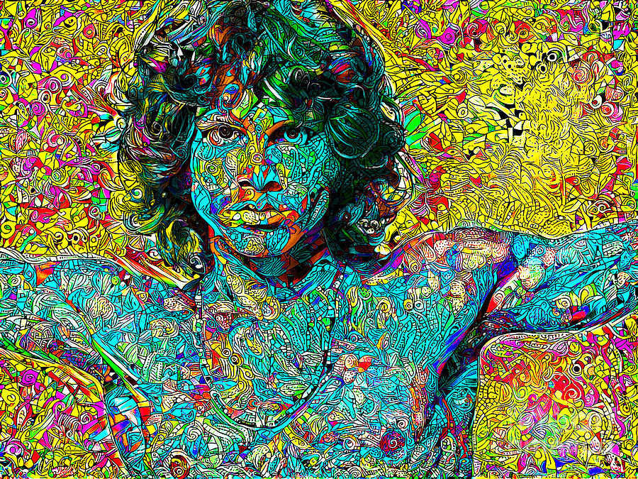 Jim Morrison The Doors in Contemporary Psychedelic Colors 20201120 Photograph by Wingsdomain Art and Photography