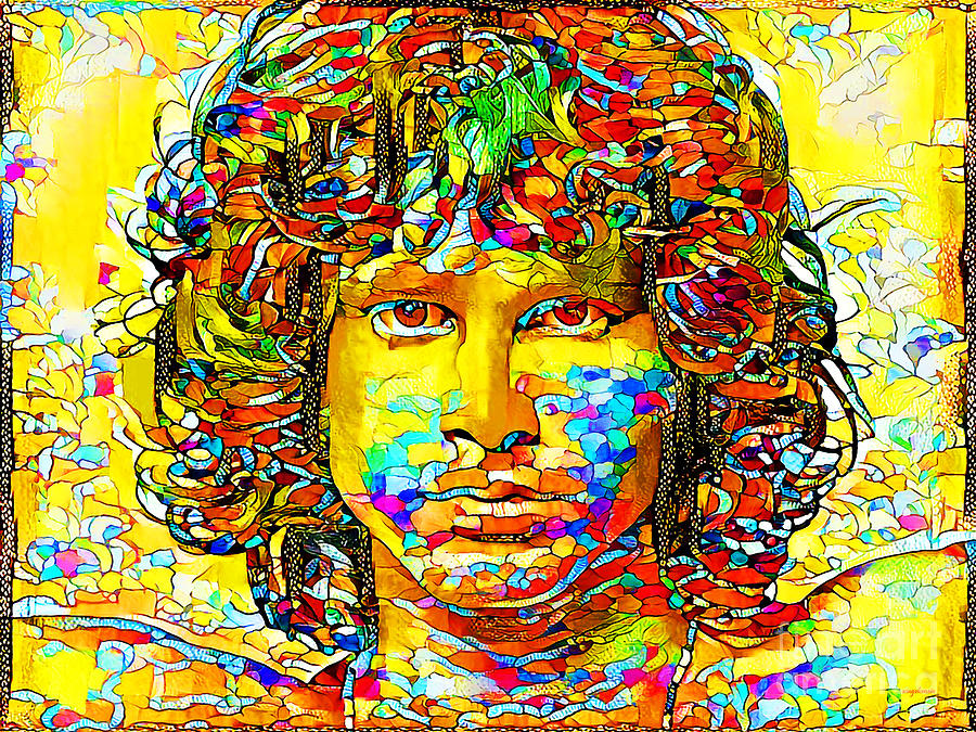Jim Morrison The Doors in Contemporary Vibrant Colors 20200717v2 Photograph by Wingsdomain Art and Photography