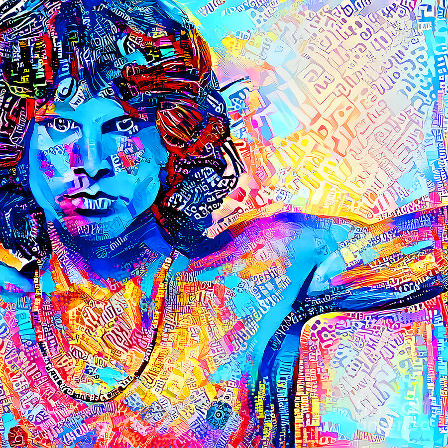 Jim Morrison The Doors In Vibrant Modern Contemporary Urban Style 20210702 square Photograph by Wingsdomain Art and Photography