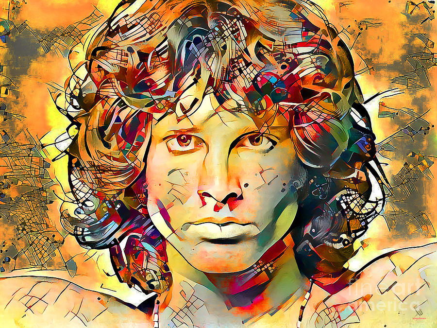 Jim Morrison The Doors Psychedelic 60s in Contemporary Vibrant Colors 20200823 Photograph by Wingsdomain Art and Photography