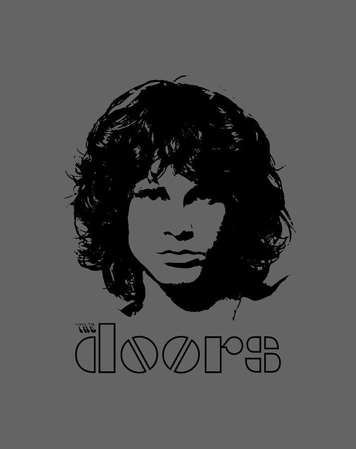 Jim Morrison The Doors Silhouette 2 BlackWhite Painting by Keeley ...