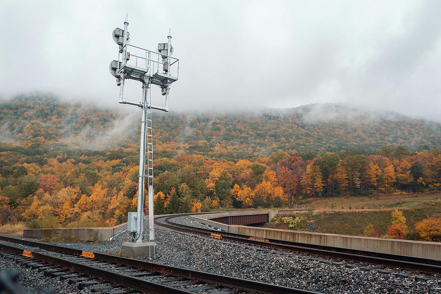 Jim Thorpe Rail Signal Autumn Colors Photograph by Jason Fink