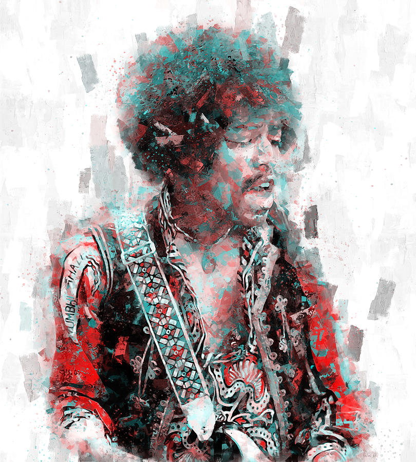 Jimi Hendrix - 06 Painting by AM FineArtPrints