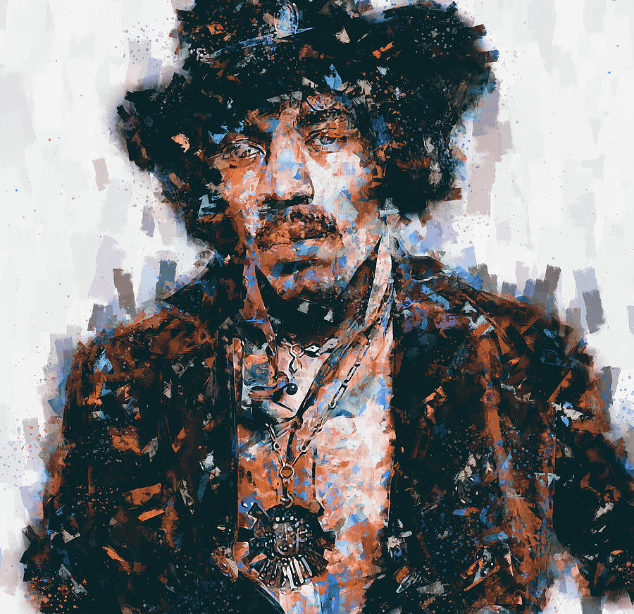Jimi Hendrix - 07 Painting by AM FineArtPrints