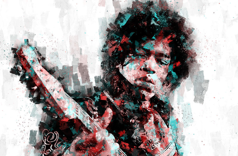Jimi Hendrix - 08 Painting by AM FineArtPrints