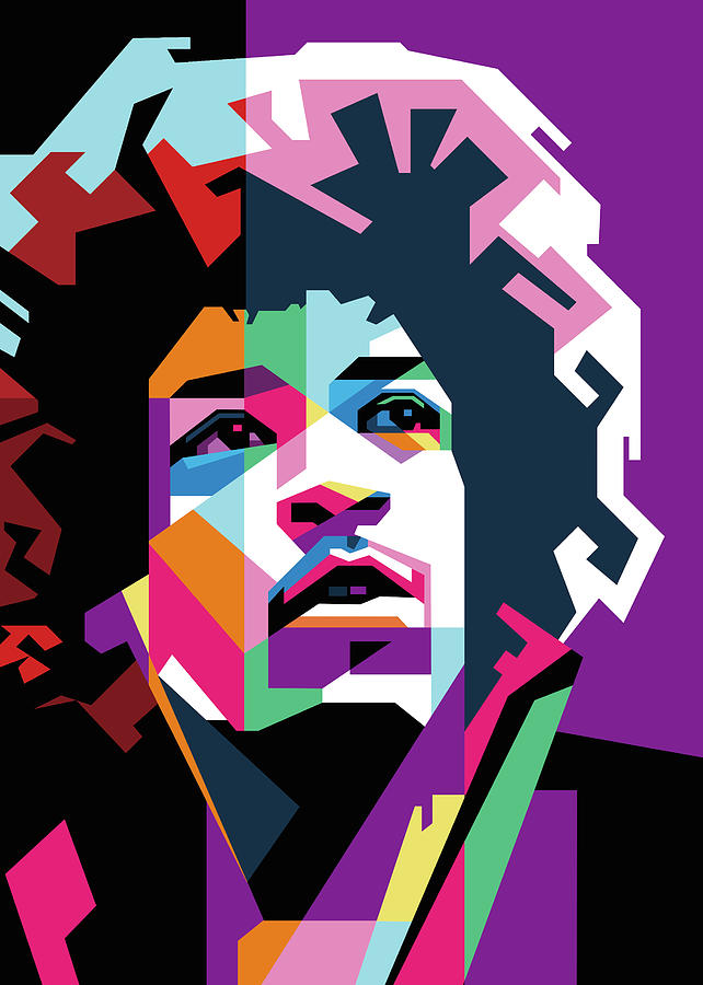 Jimi Hendrix 1 Wpap Pop Art Digital Art