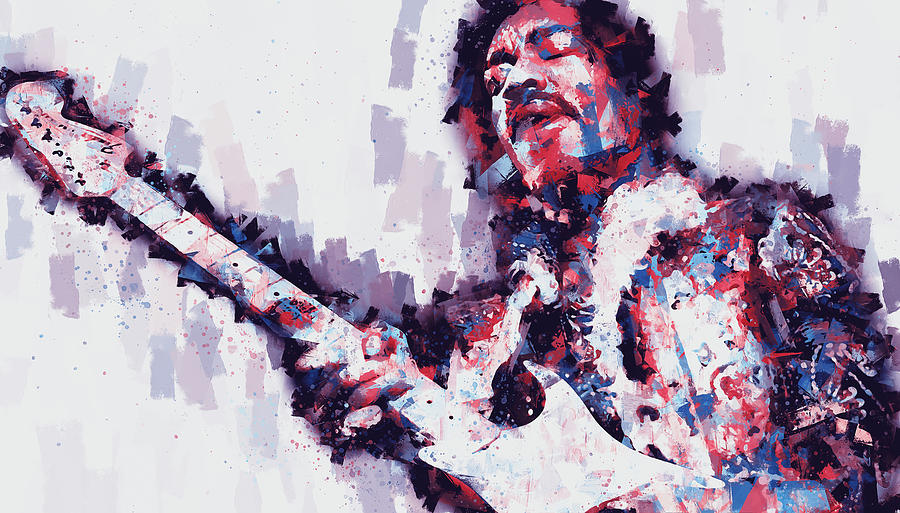 Jimi Hendrix - 10 Painting by AM FineArtPrints