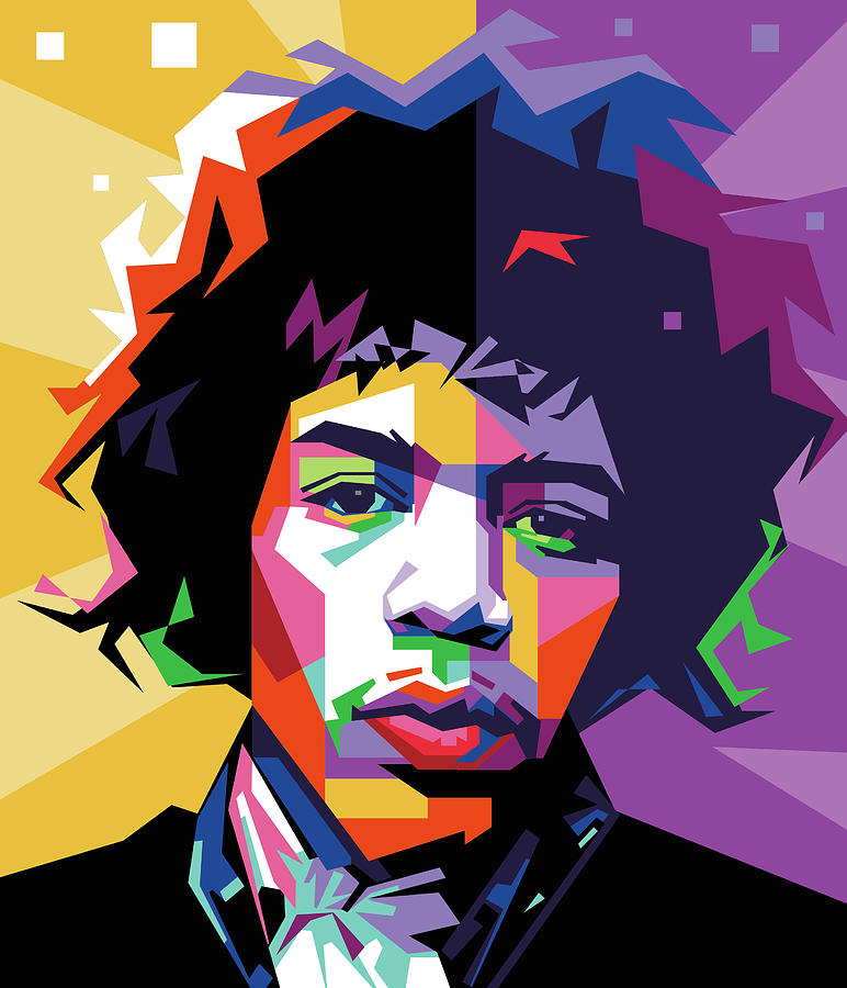 Jimi Hendrix 2 Wpap Pop Art Digital Art by Ahmad Nusyirwan - Pixels Merch