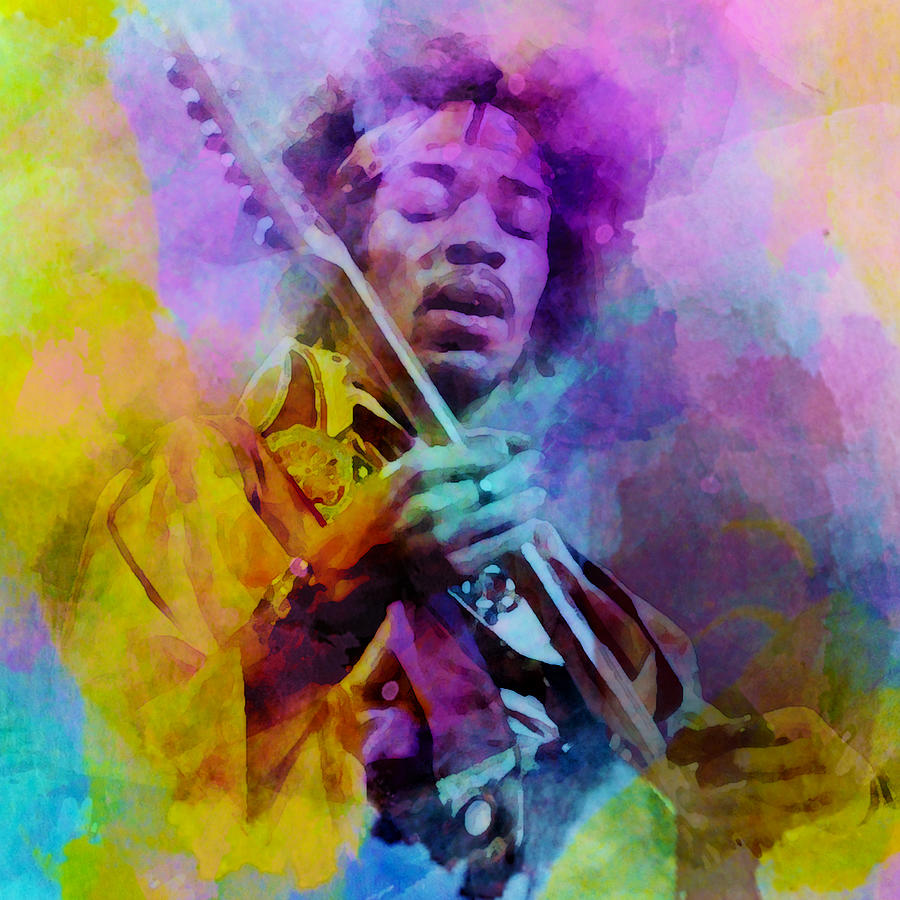 Jimi Hendrix Mixed Media - Jimi Hendrix 6a by Brian Reaves