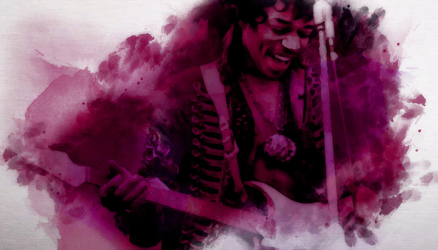 Jimi Hendrix 6c Mixed Media by Brian Reaves