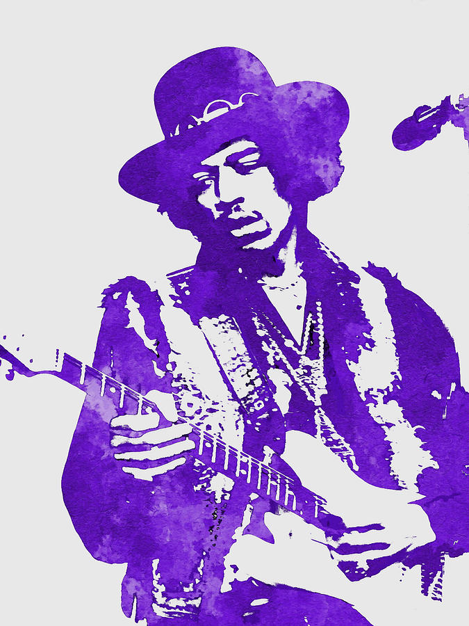 Jimi Hendrix 7j Mixed Media by Brian Reaves