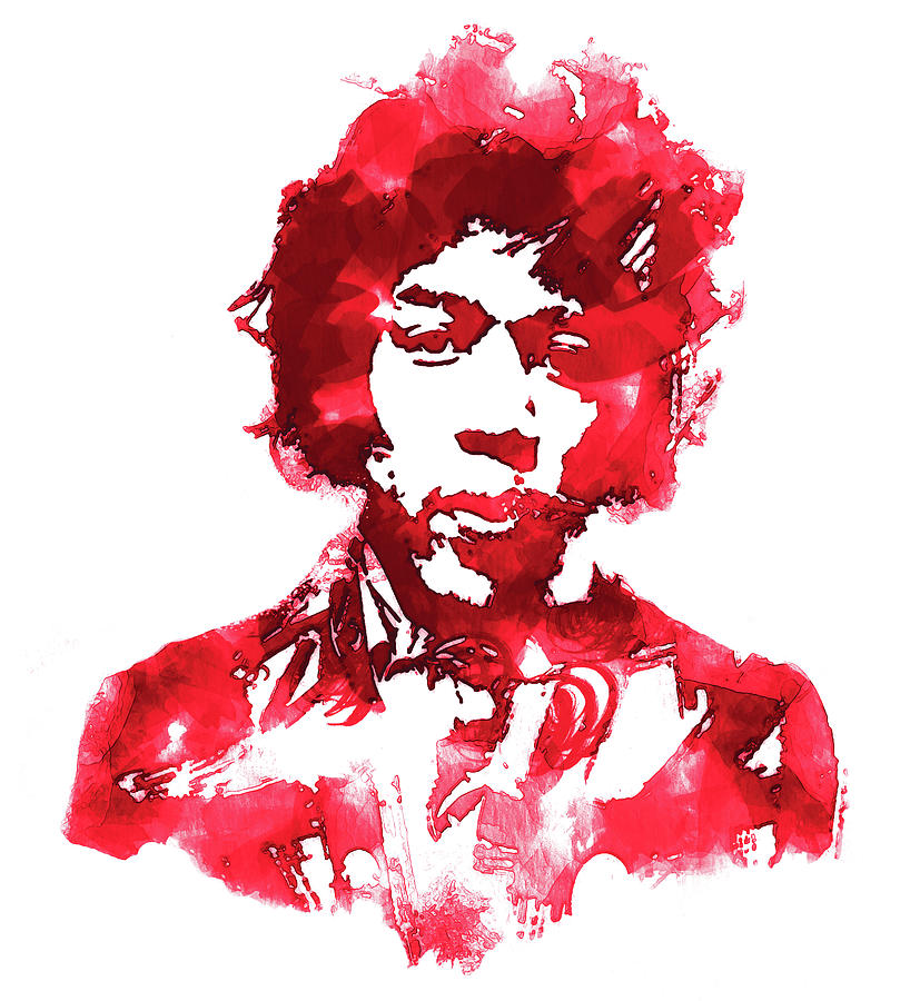 Jimi Hendrix 8j Mixed Media by Brian Reaves