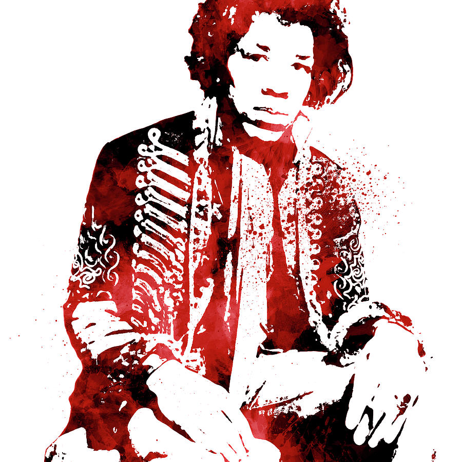Jimi Hendrix 8q Mixed Media by Brian Reaves