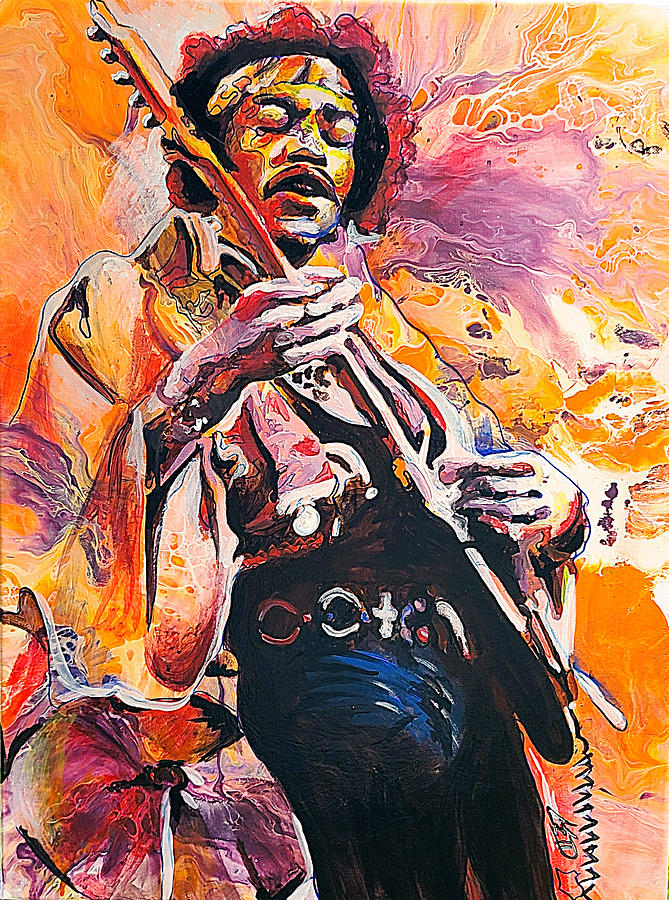 Purple Haze Jimi Hendrix Painting by Alphonso Edwards II