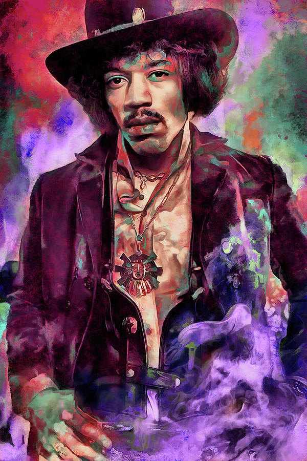 Jimi Hendrix Art Purple Haze Mixed Media by The Rocker Chic - Fine Art ...