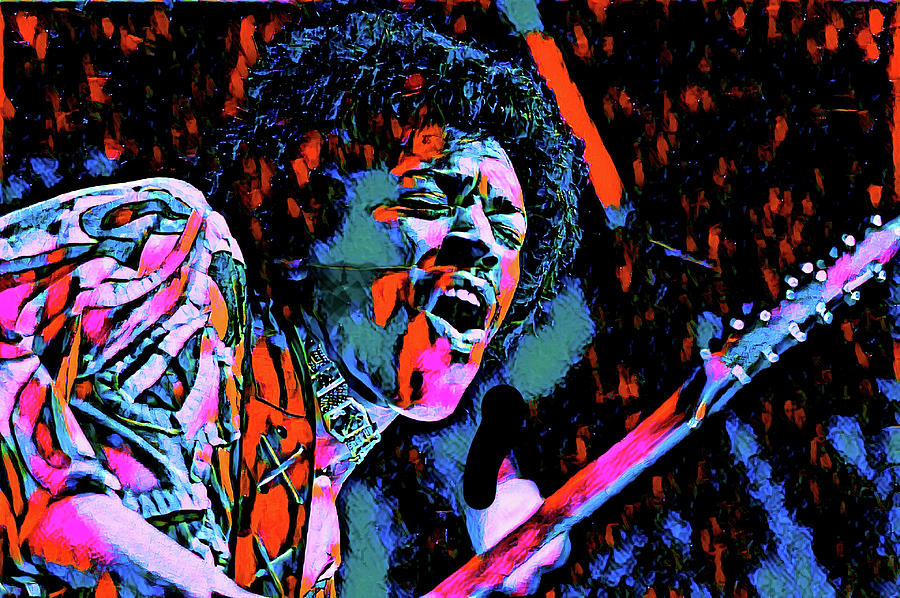 Jimi Hendrix Digital Art by Bodega ColorPunch - Fine Art America