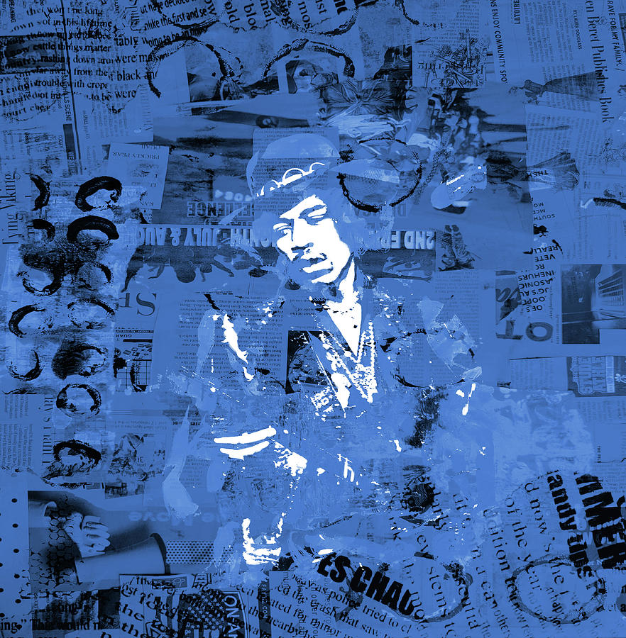 Jimi Hendrix Collage  Mixed Media by Brian Reaves