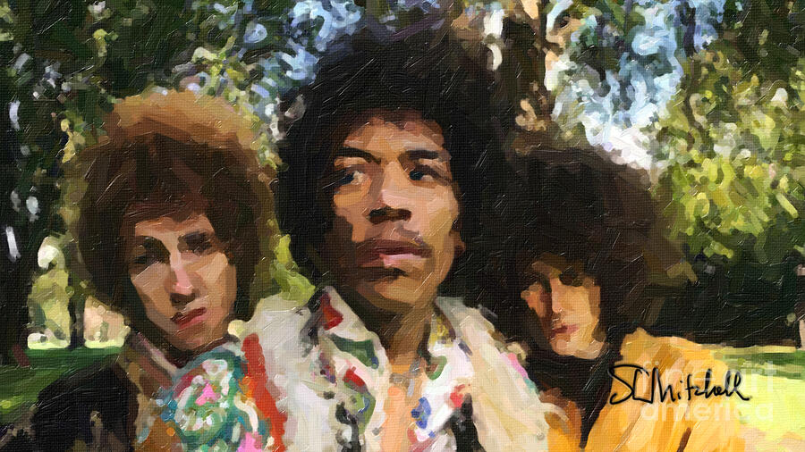 Jimi Hendrix Experience #1 Painting by Steve Mitchell Jimi Hendrix Experience #1 Painting by Steve Mitchell
