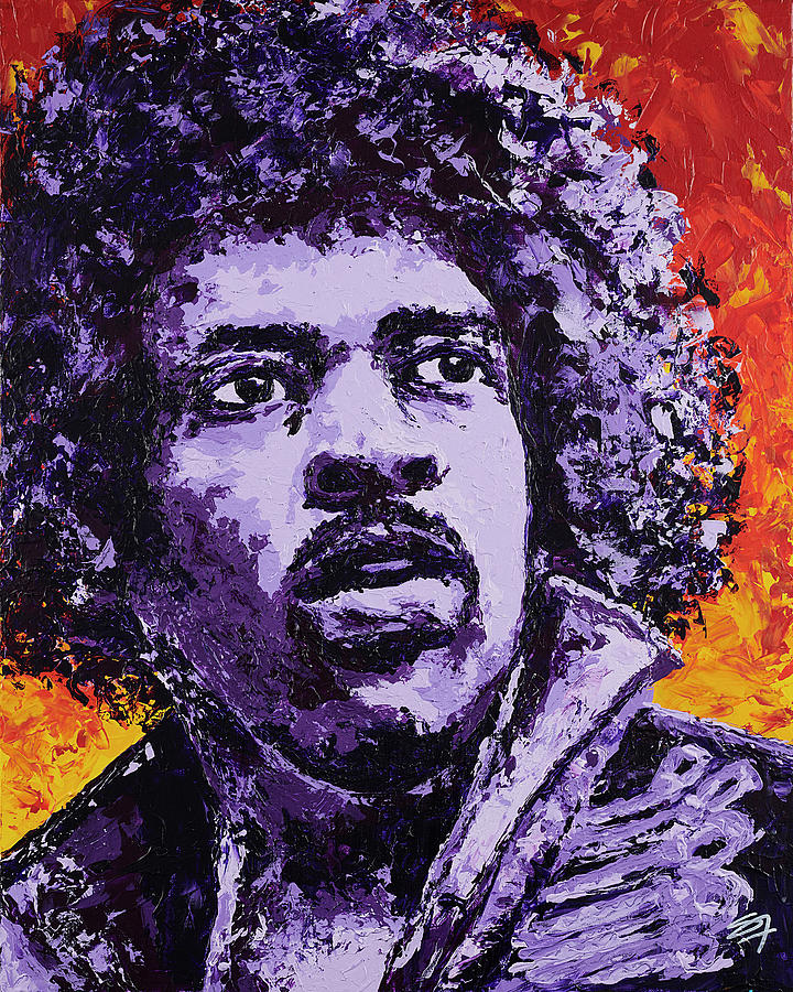 Jimi Hendrix FIRE Painting by Steve Follman