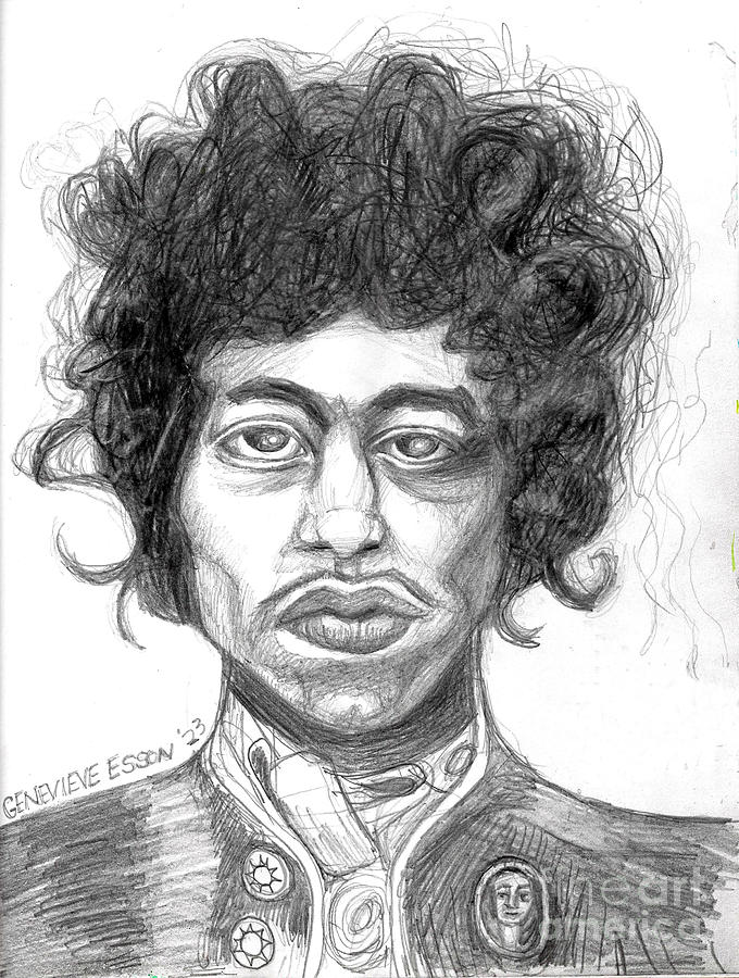 Jimi Hendrix Drawing by Genevieve Esson