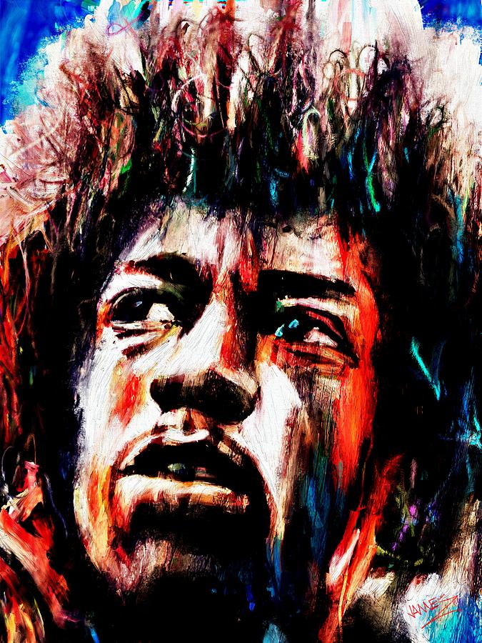 Portrait Jimi Hendrix #1 Painting by James Shepherd