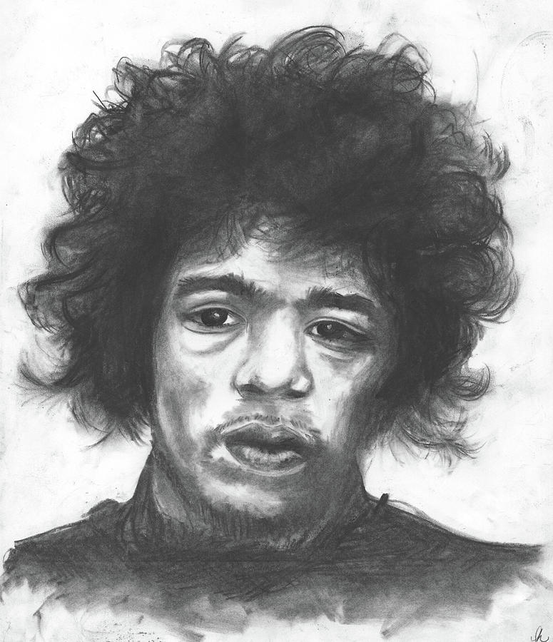 Jimi Hendrix Drawing by Liz Harris - Pixels