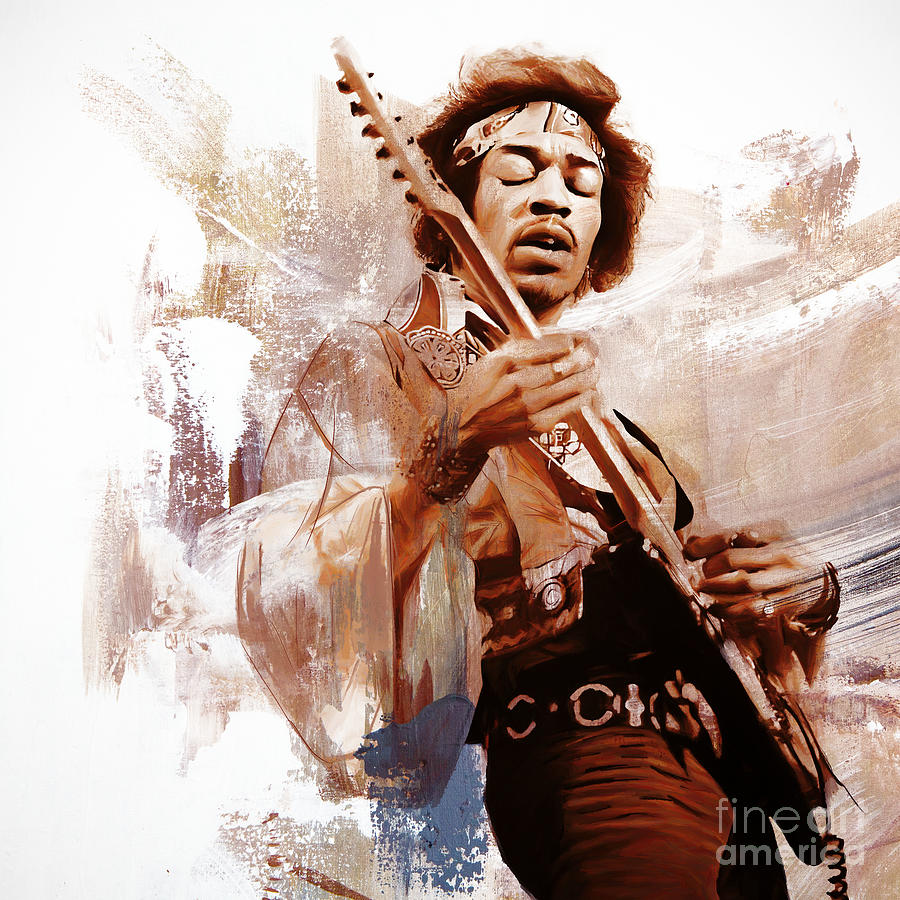 Jimi Hendrix Musician Painting by Gull G