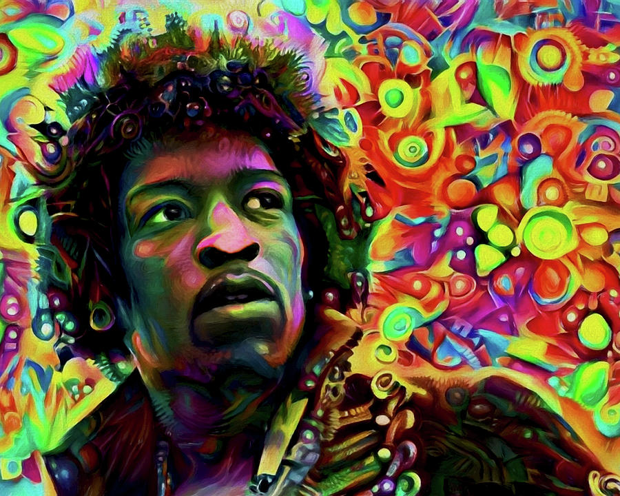 Jimi Hendrix Digital Art by Peggy Collins