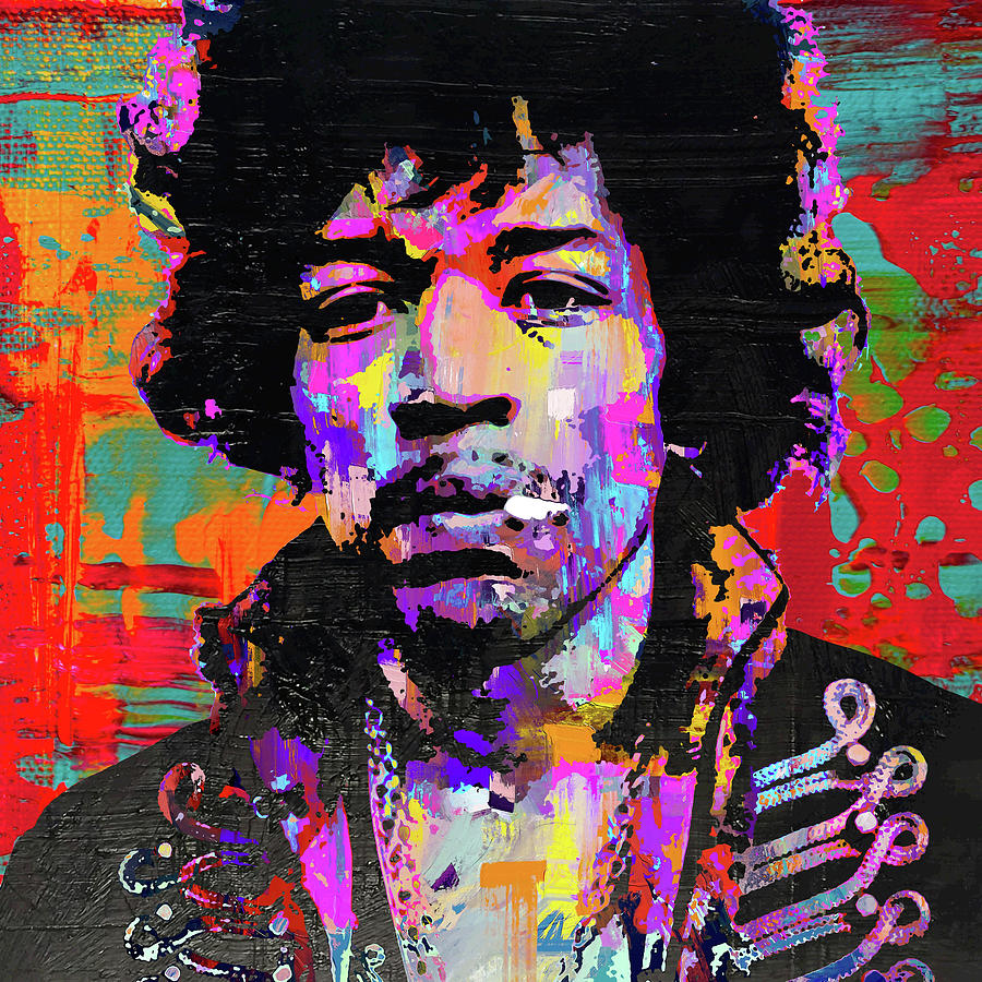 Jimi Hendrix Pop Art 3 Painting by Stephen Chambers - Pixels