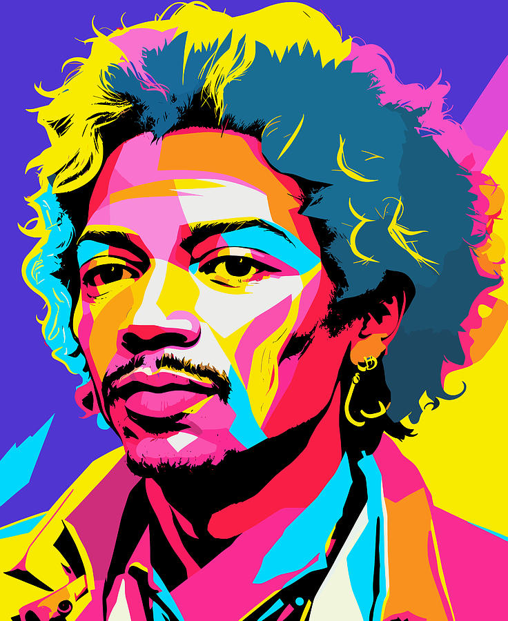 Jimi Hendrix Pop Art Digital Art by Robert Lancione - Pixels