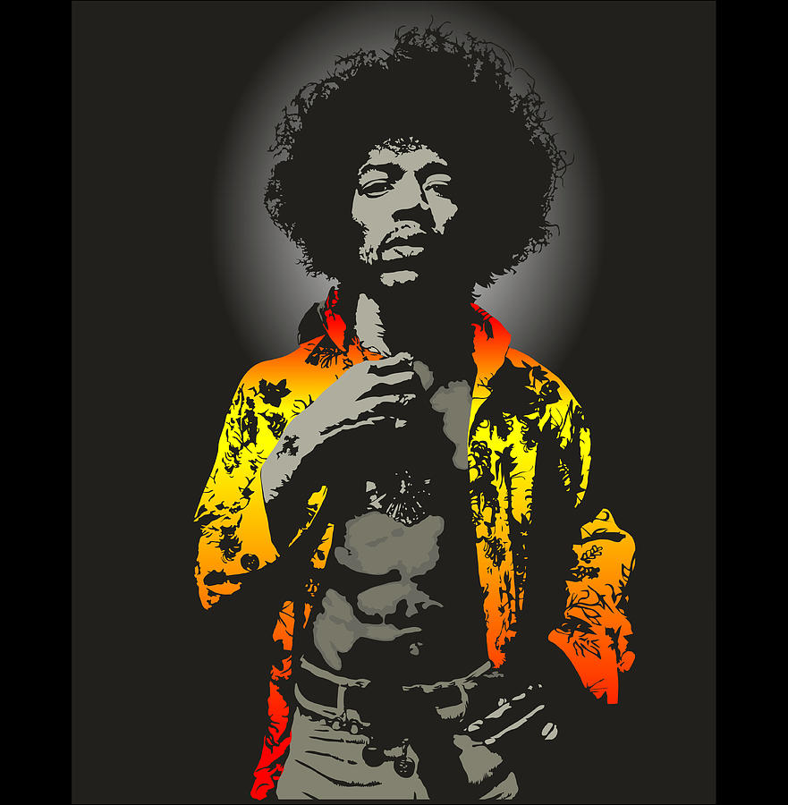 Jimi Hendrix portrait 2 Digital Art by Lisa Wing - Fine Art America